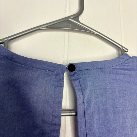 C/MEO Collective Shirt Dress Tie Wrap Blue V Neck Mini Women’s Size Medium - Picture 6 of 6